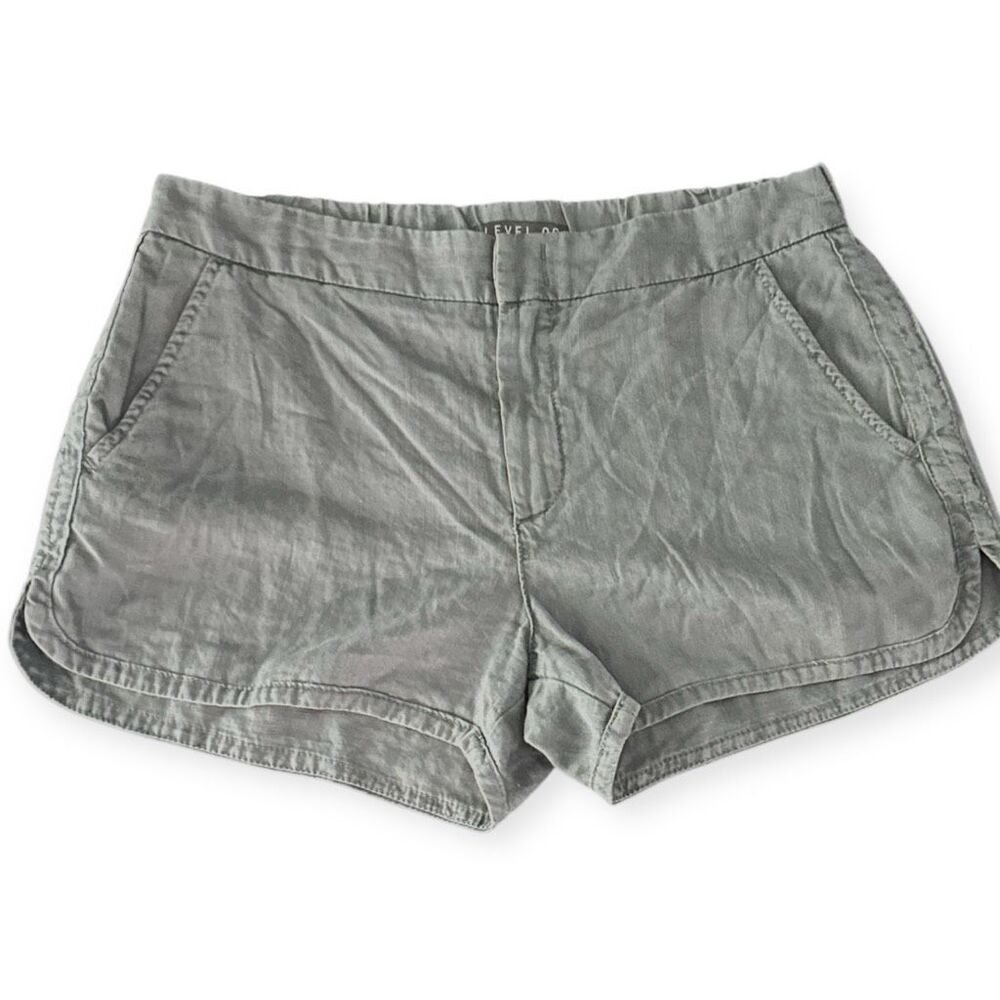 LEVEL 99 Women’s Gray Linen Blend Casual Shorts Size 28 Style #LT1420